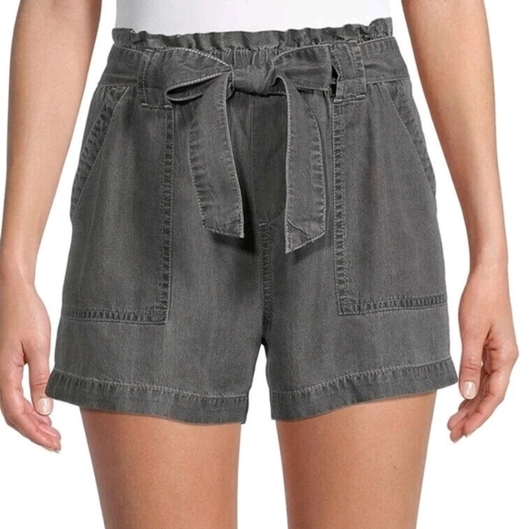 Time and Tru Pants - Time and Tru Women's Belted Utility Shorts Tencel Black Size L (12-14)